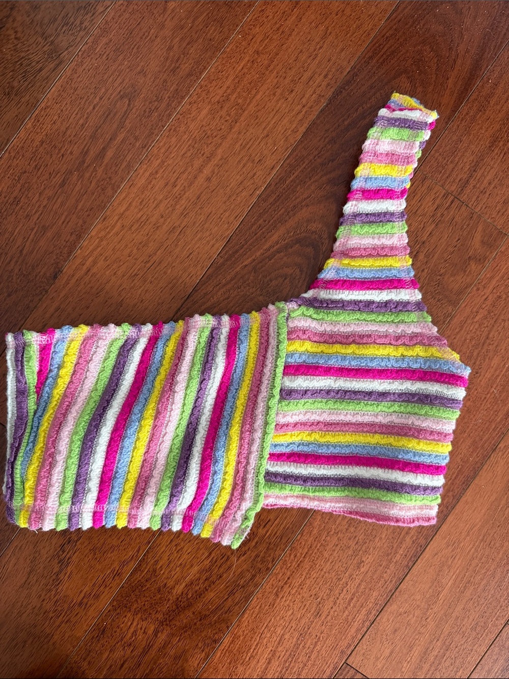 Rainbow One Shoulder Crop Top